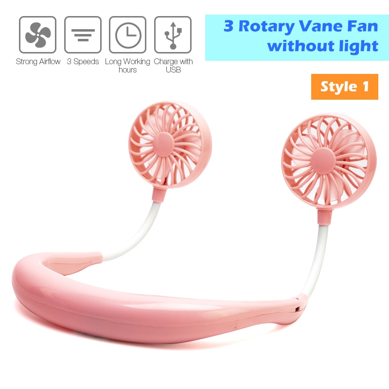 Mini USB Portable Fan Neck Fan Neckband With Rechargeable Battery Small Desk Fans handheld Air Cooler Conditioner for Room - Image 15