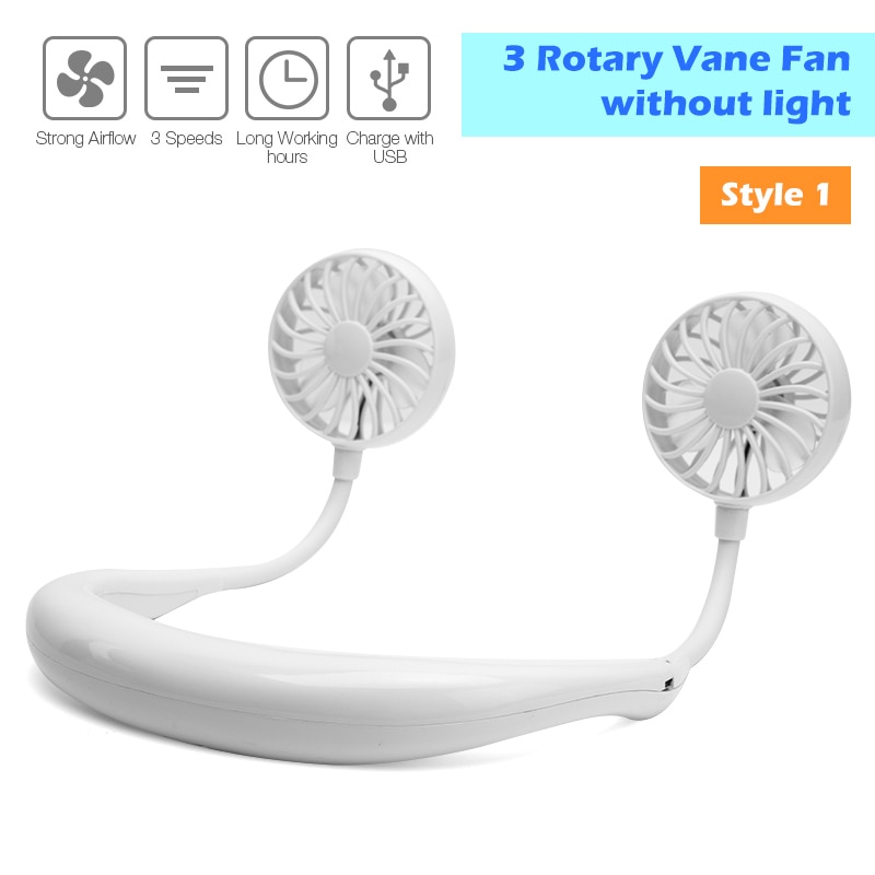 Mini USB Portable Fan Neck Fan Neckband With Rechargeable Battery Small Desk Fans handheld Air Cooler Conditioner for Room - Image 7