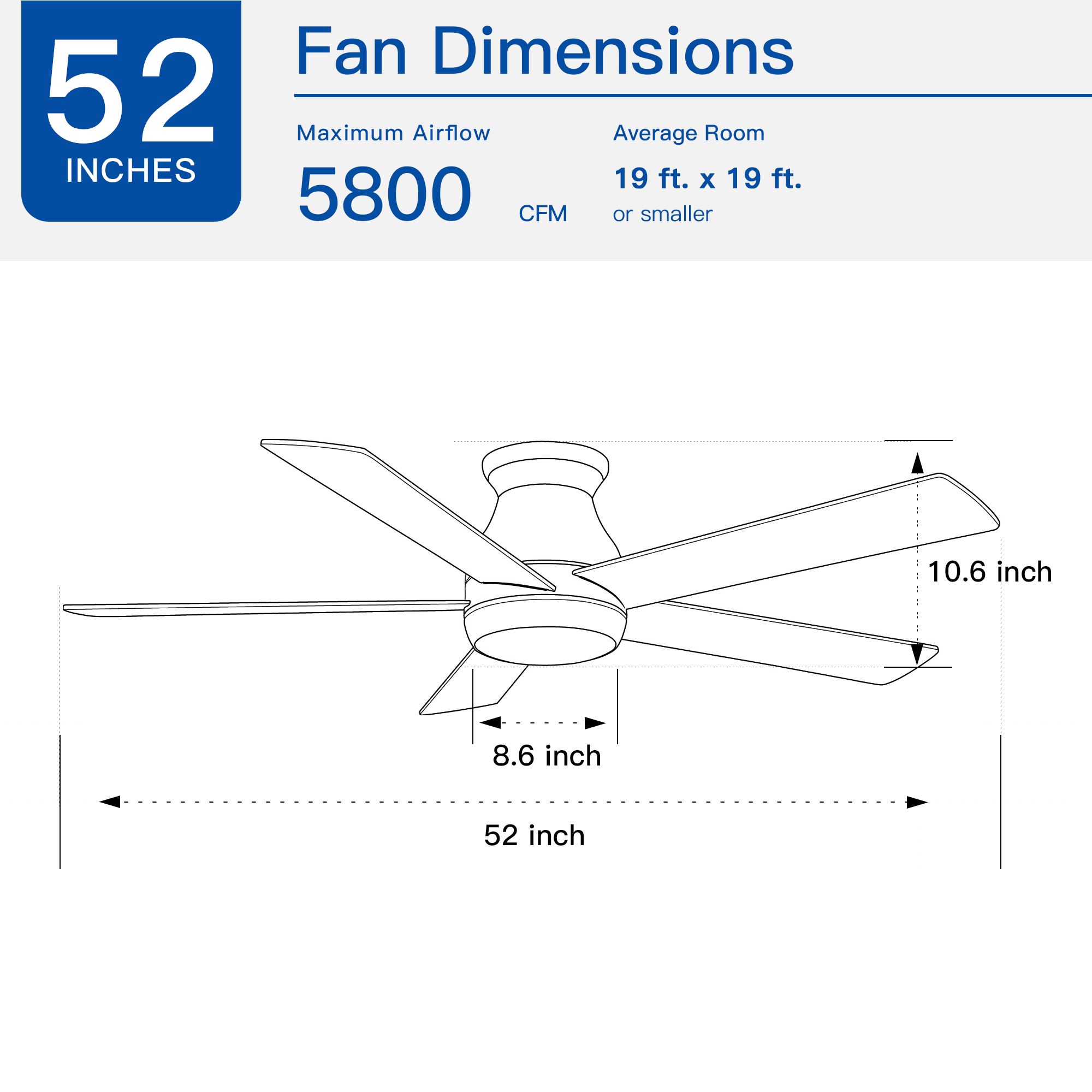 52" Low Profile Ceiling Fan with Lights - Image 3