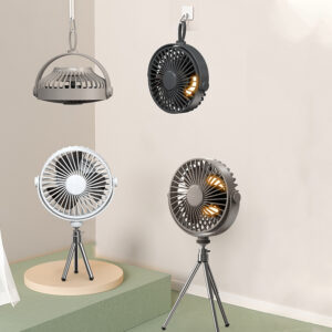 New Multi-Function Tripod Outdoor Camping Lighting Fan Intelligent Remote Control Timing Can Hang Small Fans
