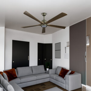 60 “modern wooden ceiling fan with lighting and remote control, 6-speed noiseless reversible DC motor ceiling fan