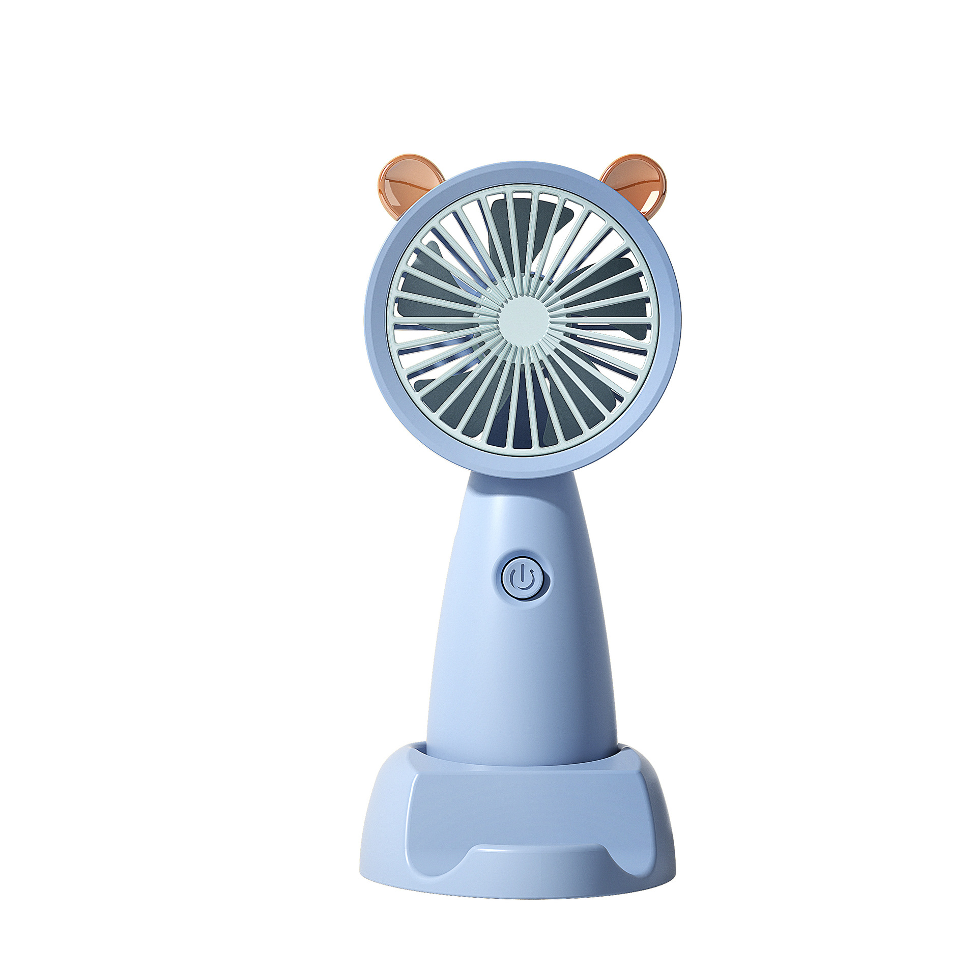 New Handheld Portable Fan USB Charging Cartoon Dormitory Mini Desktop Phone Holder Small Fan - Image 6