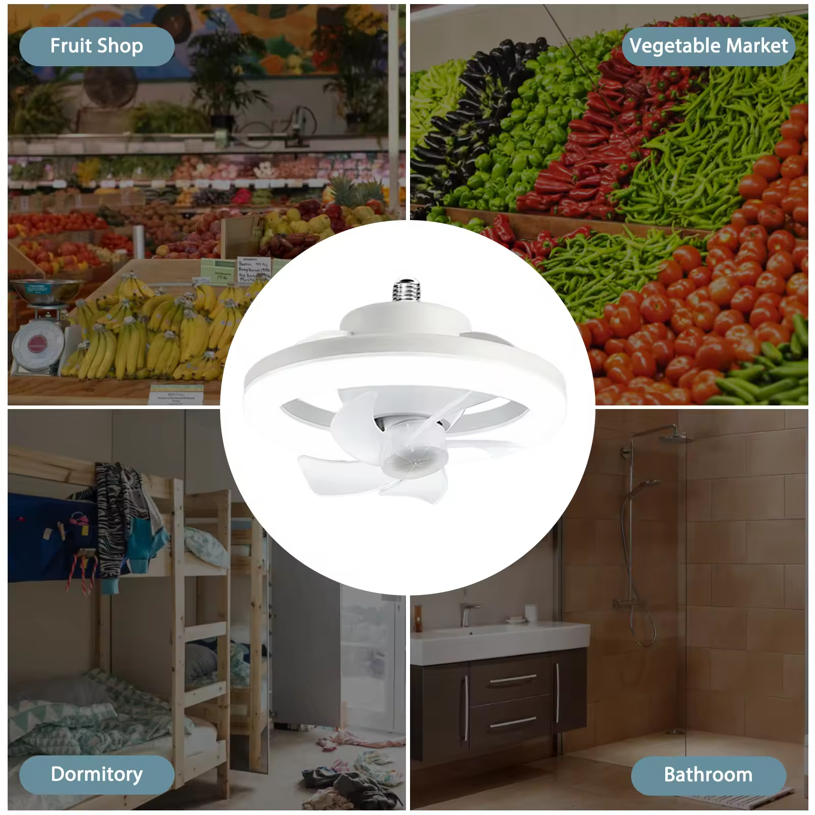 360 Rotating 48W Ceiling Fan E27 With Led Light And Remote Control 360 Rotation Cooling Electric fan Lamp Chandelier For Room Home Decor - Image 5