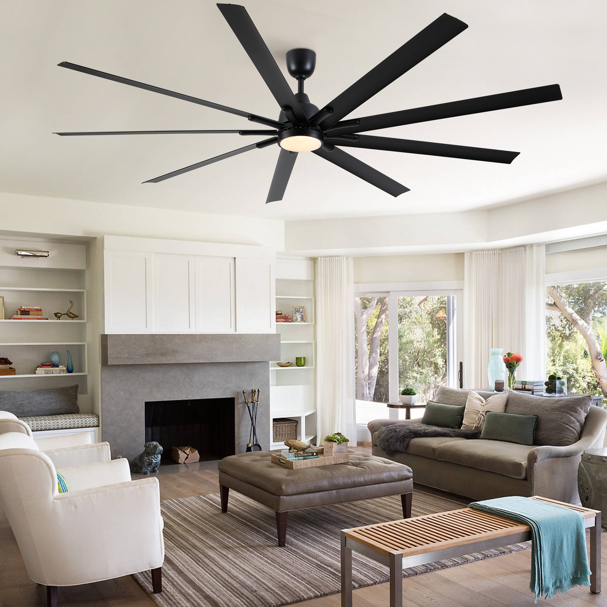 84 In Super Large Black Ceiling Fan with Remote Control - Image 6