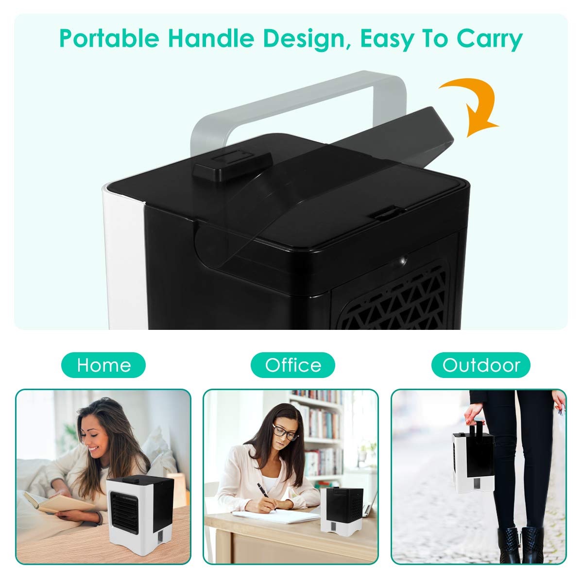 4 in 1 Rechargeable Portable Air Conditioner USB Mini Air Cooler Humidifier Purifier Air Cooling - Image 6