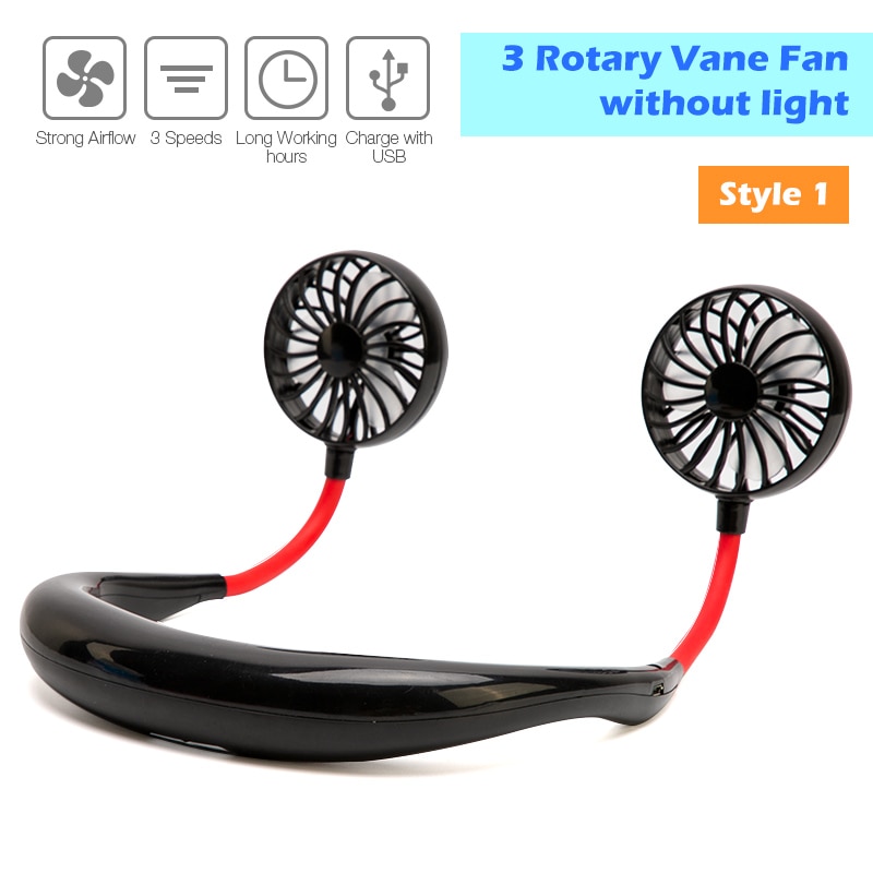 Mini USB Portable Fan Neck Fan Neckband With Rechargeable Battery Small Desk Fans handheld Air Cooler Conditioner for Room - Image 13