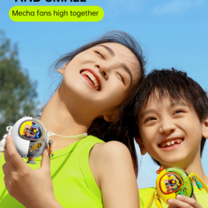 New Mecha Neck Hanging Fan Cartoon Mini Handheld Small Fan Usb Personalized Fashion for Children and Adults
