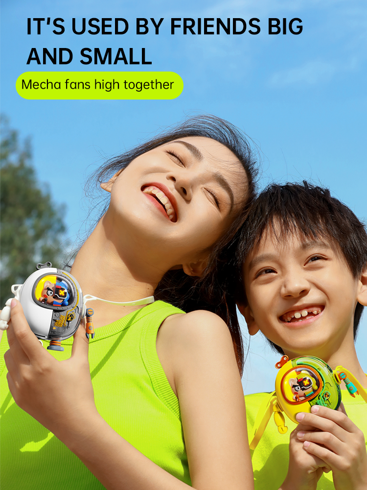 New Mecha Neck Hanging Fan Cartoon Mini Handheld Small Fan Usb Personalized Fashion for Children and Adults - Image 2