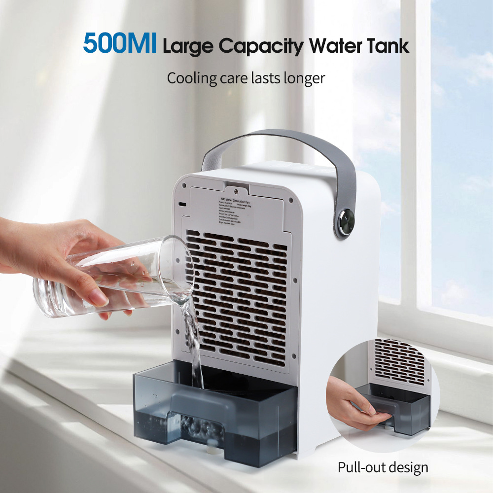 3-Speed Water Circulation Electric Fan Mini Air-Conditioning Fan USB Humidification Spray Cold Fan Desktop Portable Air-Conditioning Fan - Image 3