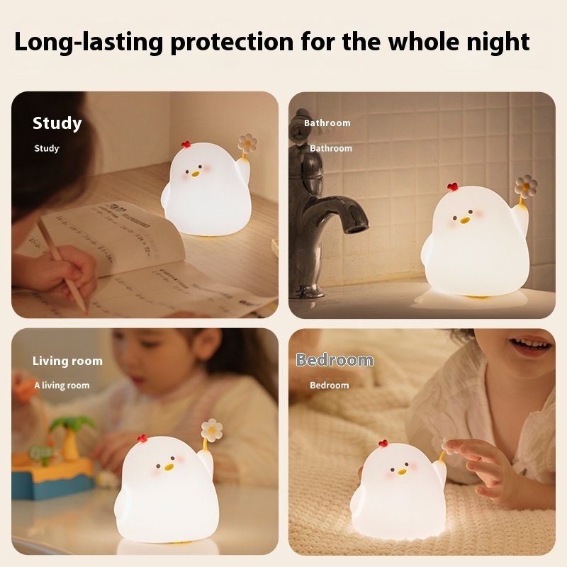 Cute Chicken Night Light Silicone Atmosphere Small Night Lamp - Image 4